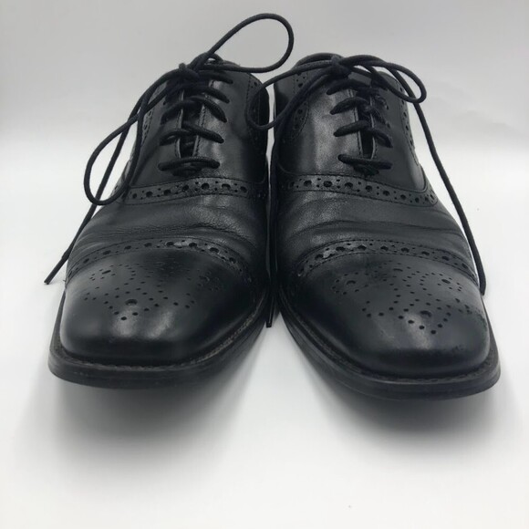 Vintage Johnston Murphy Men's Black Leather Dress Cap Toe Oxford Shoes 8.5M - Picture 6 of 14